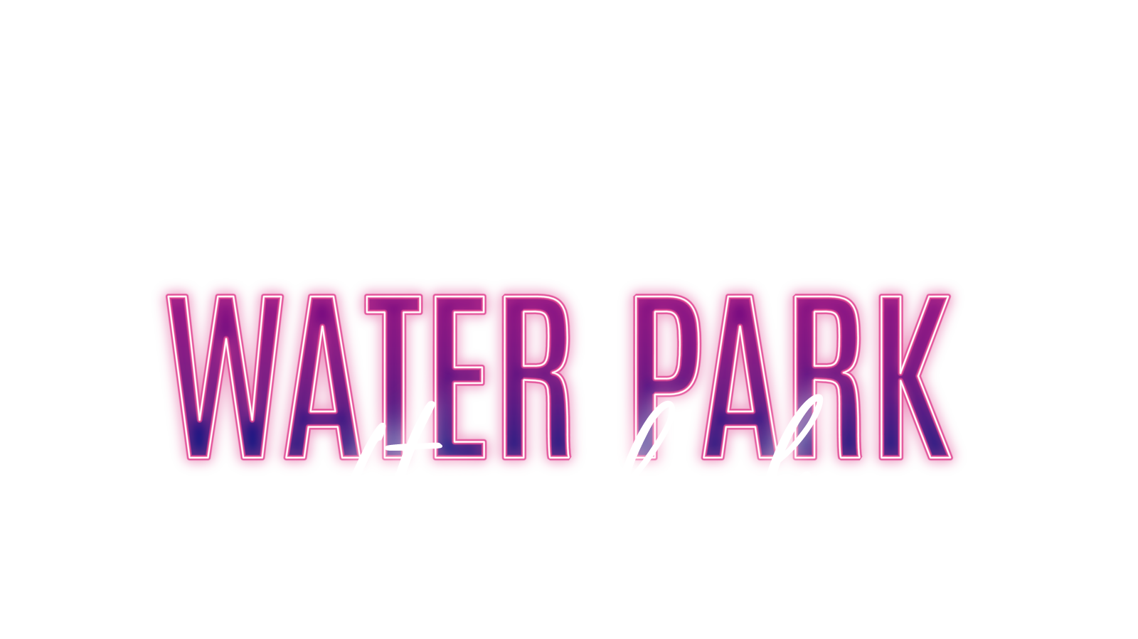 Waterpark Afterdark text, with Zoombezi Bay logo on top