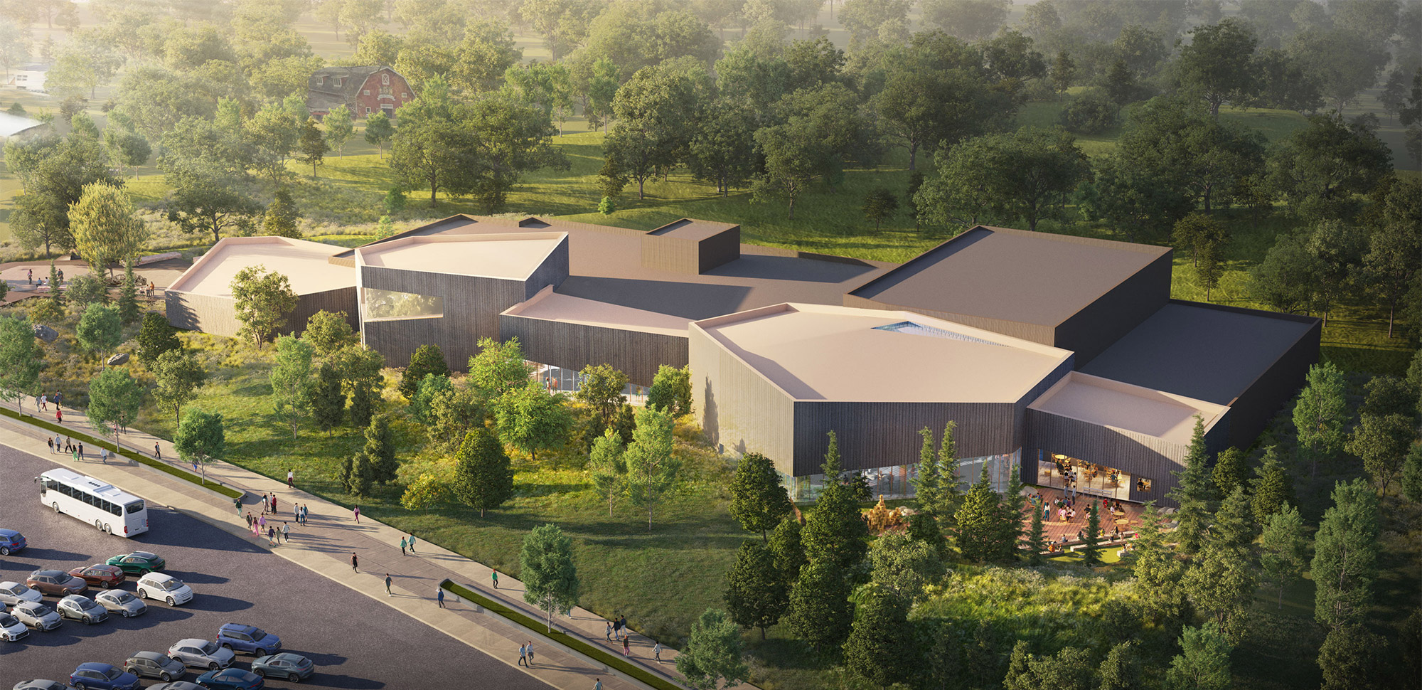 aerial rendering of an aquarium