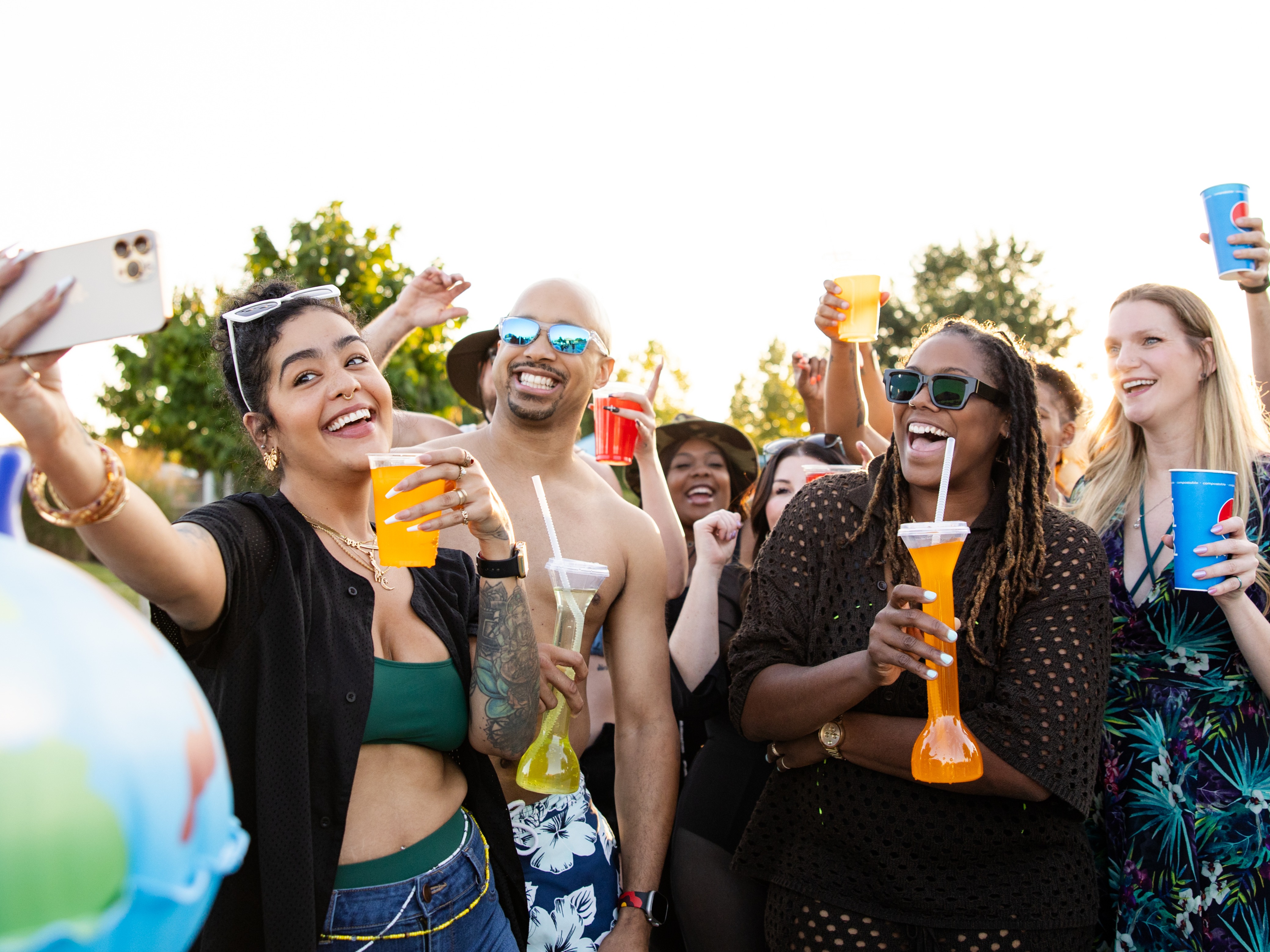 group of friends taking selfie at Zoombezi Bay