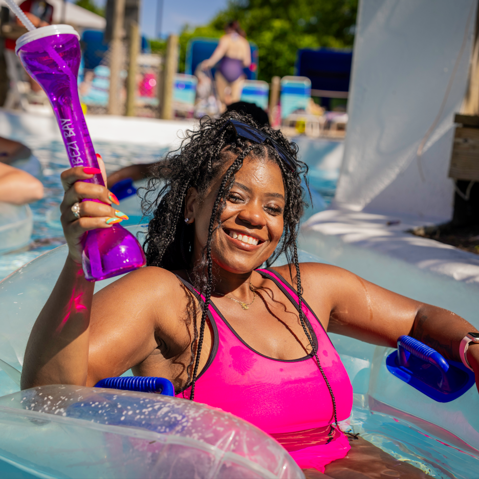 waterpark guest in lazy river