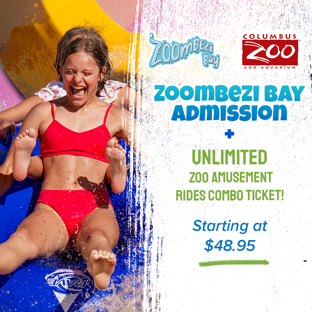 Zoombezi Bay and Columbus Zoo ride experience showcasing the Ride & Slide Combo Ticket including unlimited amusement rides