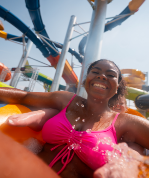 waterpark guest smiling