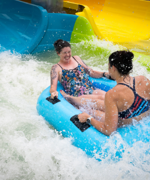 water slide guests